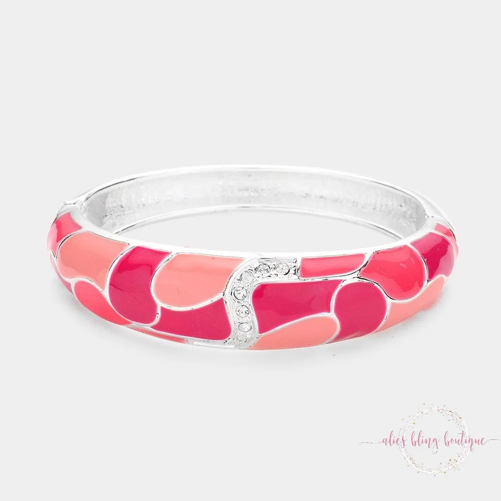 Power Play - Pink Hinged Bracelet