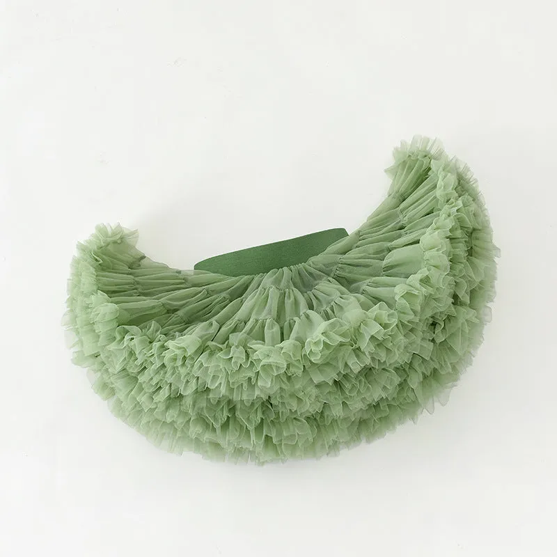Premium Super Fluffy Girls Tutu Skirt-  Green