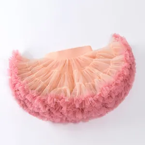 Premium Super Fluffy Girls Tutu Skirt - Peach Pink