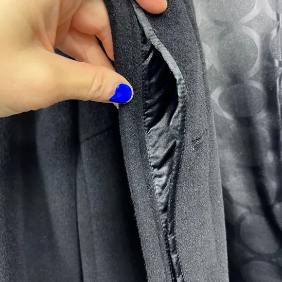 •|•PRESTON &amp; YORK•| Angora   Wool Full Length Coat Black Size 8