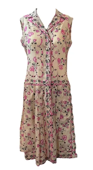 Pucci 1960's Pale Pink Floral Cotton Dress
