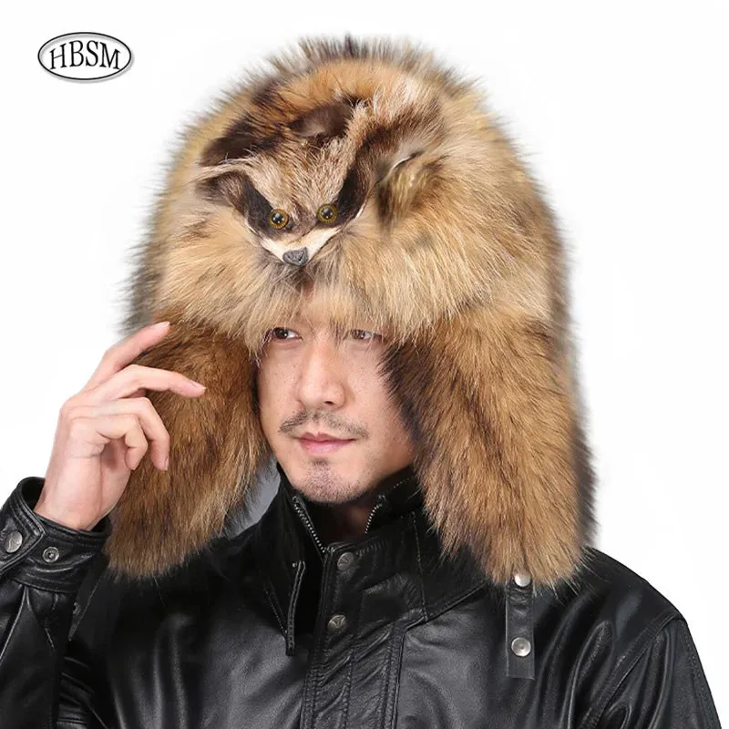 Raccoon Fur Bombers Hats