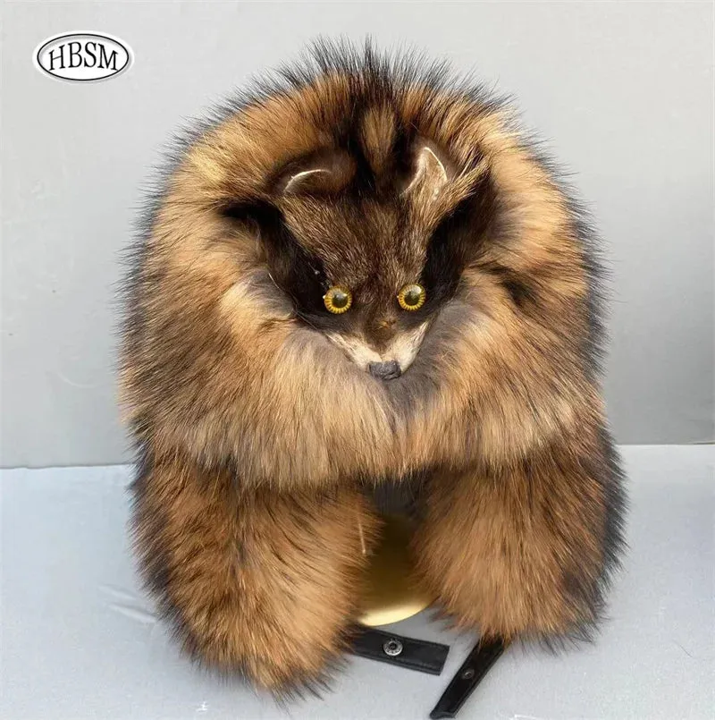 Raccoon Fur Bombers Hats