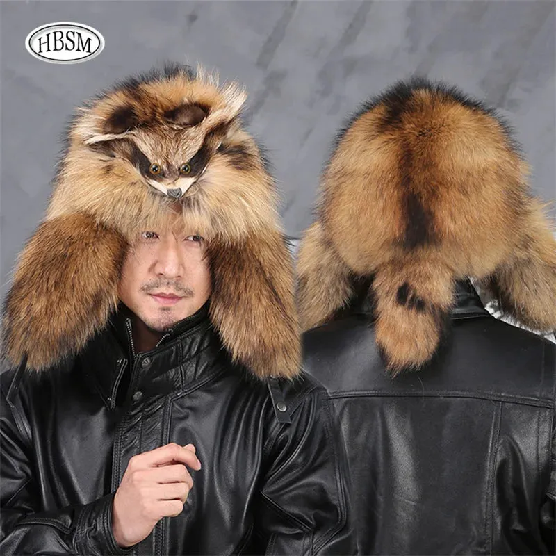 Raccoon Fur Bombers Hats
