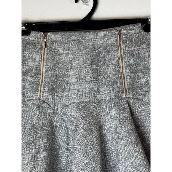 Rebecca Taylor Skirt Women 4 Gray Shark Tweed Pleated A Line Mini NWT Preppy