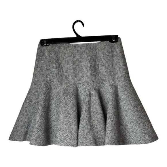 Rebecca Taylor Skirt Women 4 Gray Shark Tweed Pleated A Line Mini NWT Preppy