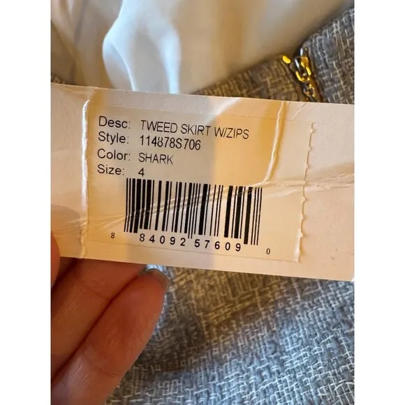 Rebecca Taylor Skirt Women 4 Gray Shark Tweed Pleated A Line Mini NWT Preppy