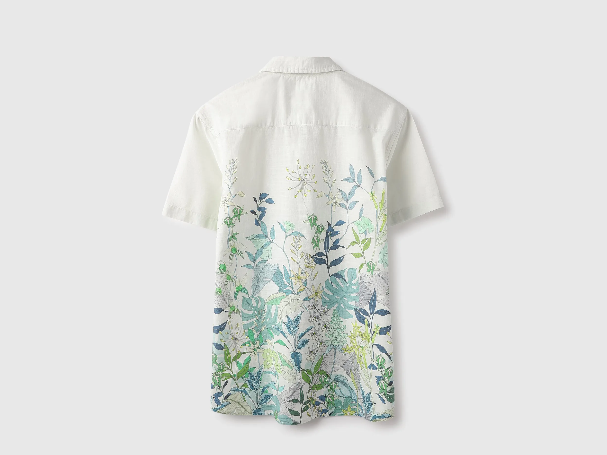 Relaxed Fit Spread Collar Botanical Print Shirt
