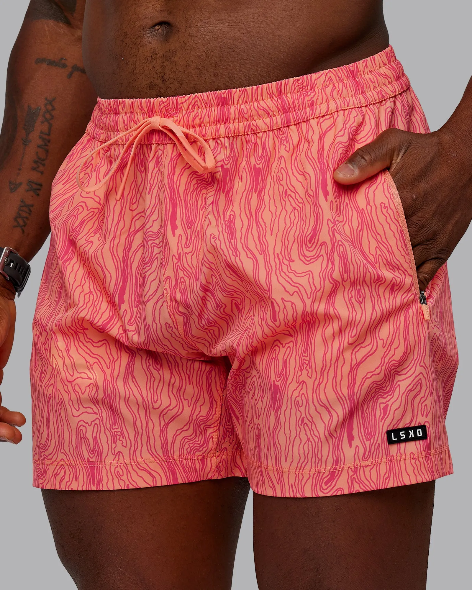 Rep 5" Performance Shorts - Topographic Peach