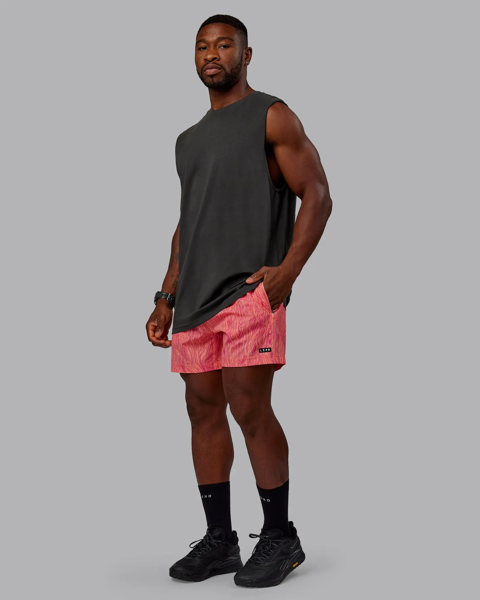 Rep 5" Performance Shorts - Topographic Peach