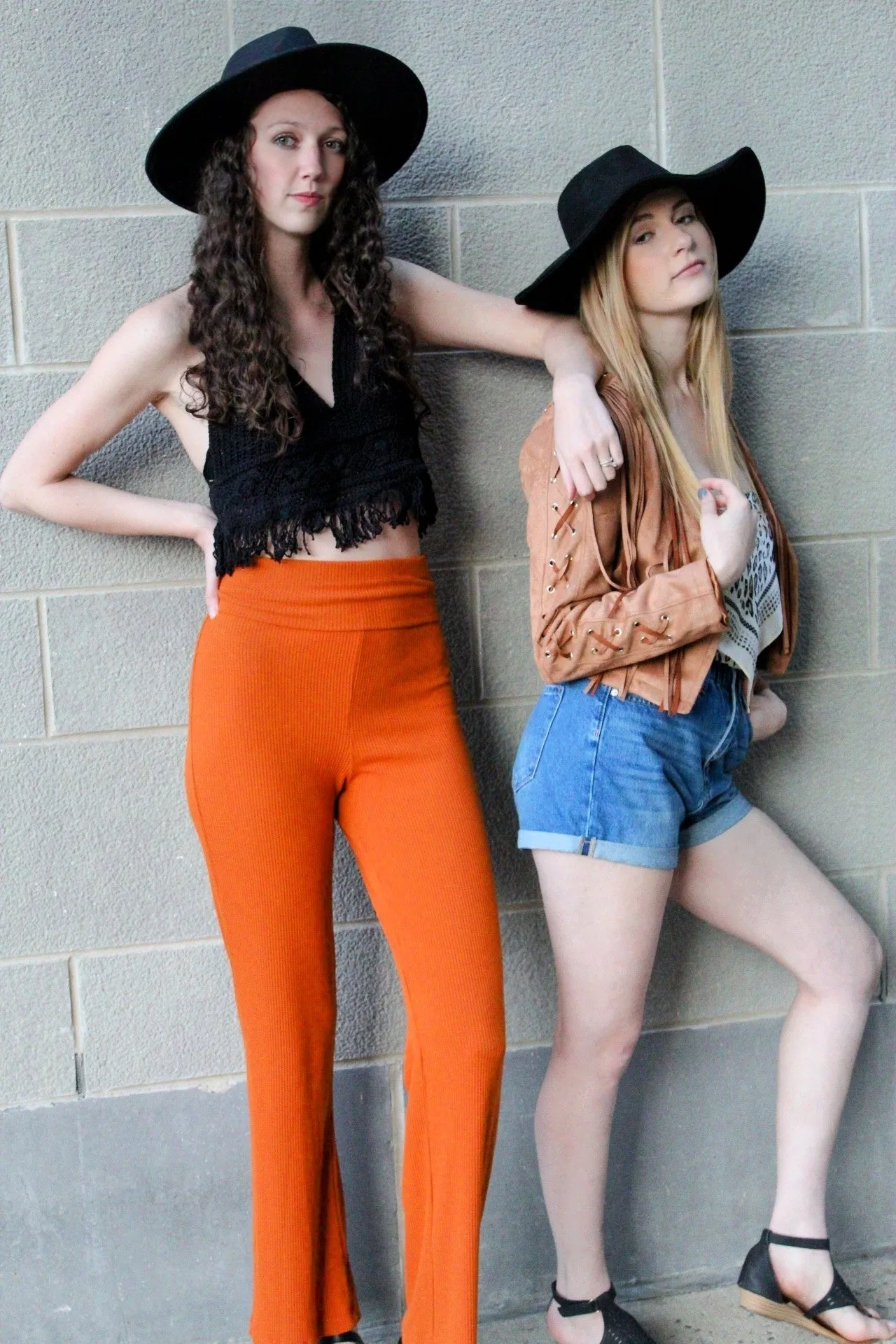 Retro Active Palazzo Pants - Rust