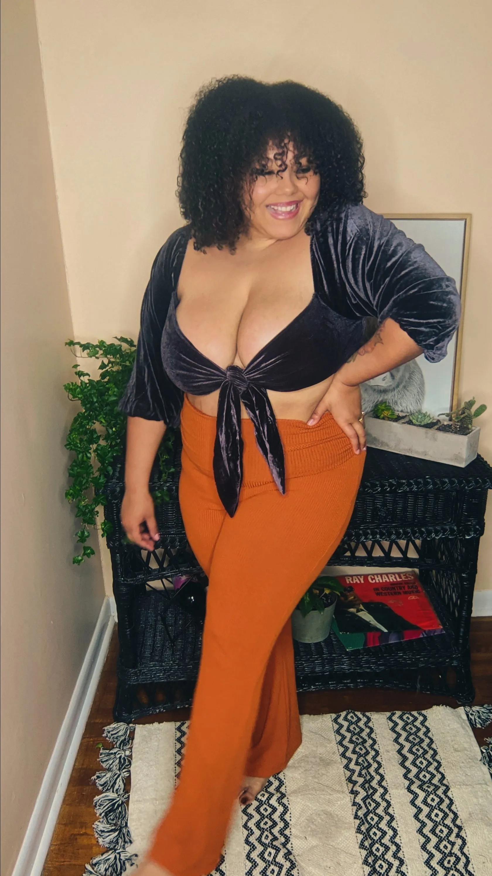 Retro Active Palazzo Pants - Rust