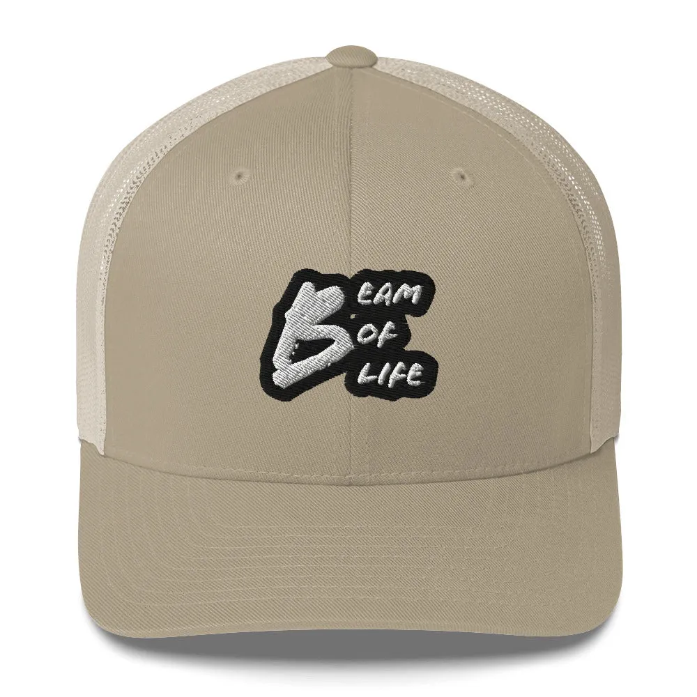 Retro Beam of Life Embroidered Trucker Hat