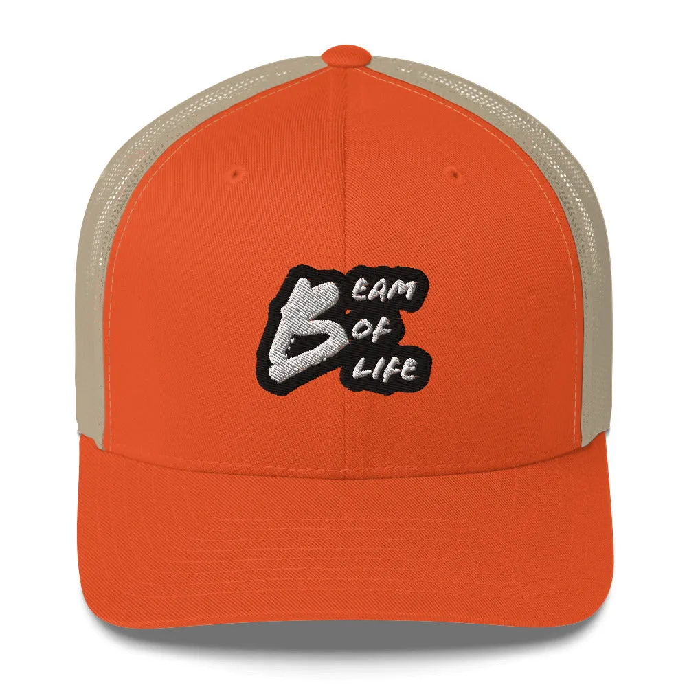 Retro Beam of Life Embroidered Trucker Hat