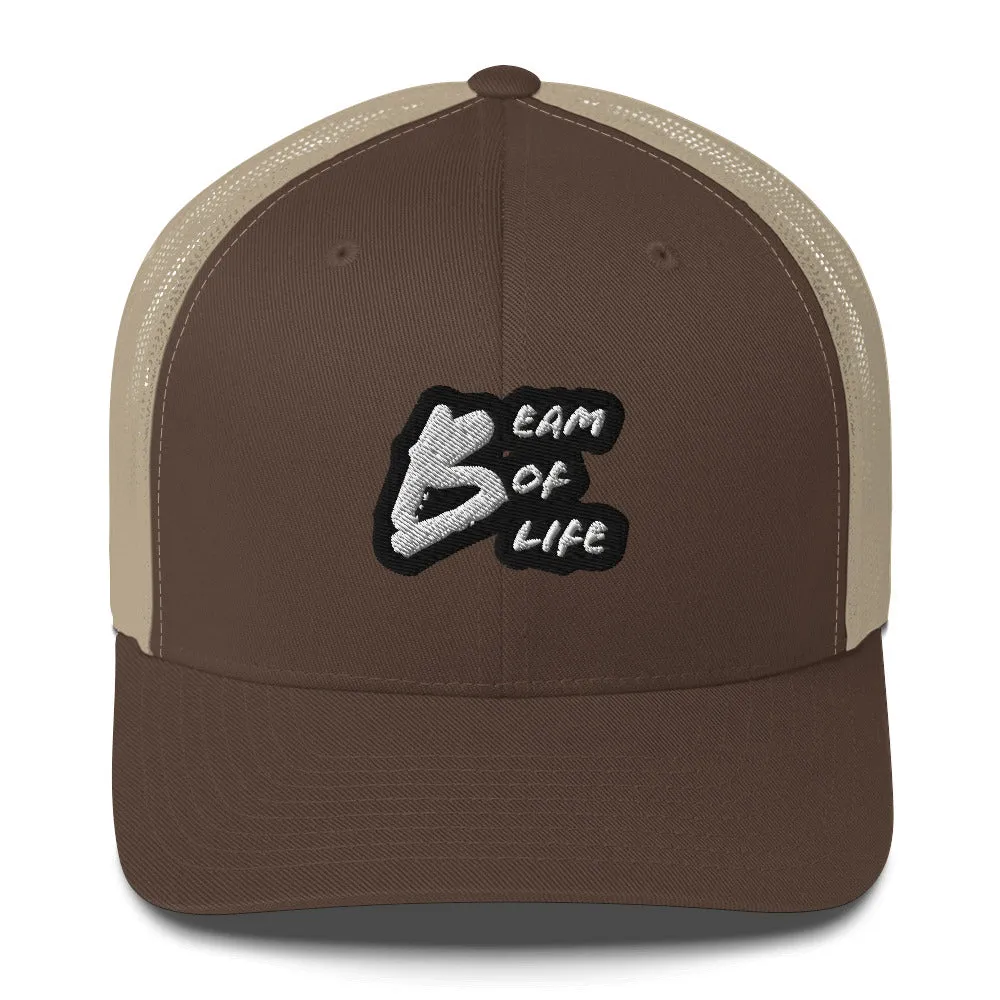 Retro Beam of Life Embroidered Trucker Hat