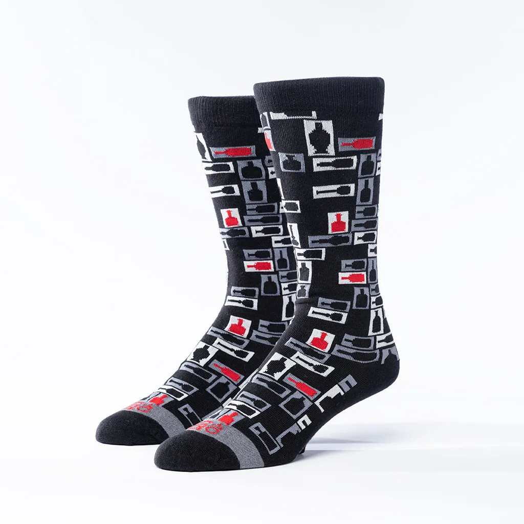 Retro Bourbon© Socks | Black   Red