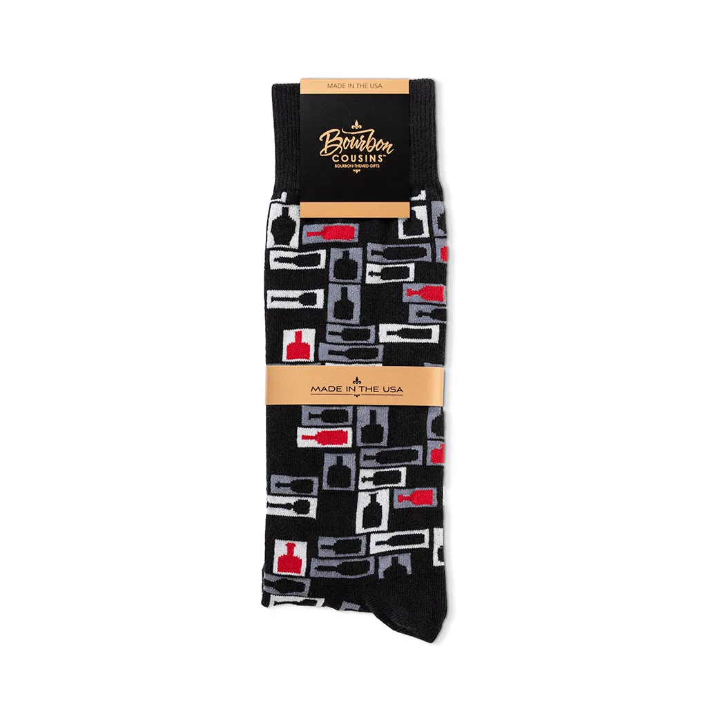 Retro Bourbon© Socks | Black   Red