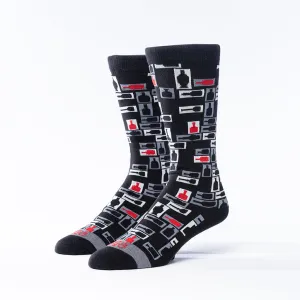 Retro Bourbon© Socks | Black   Red