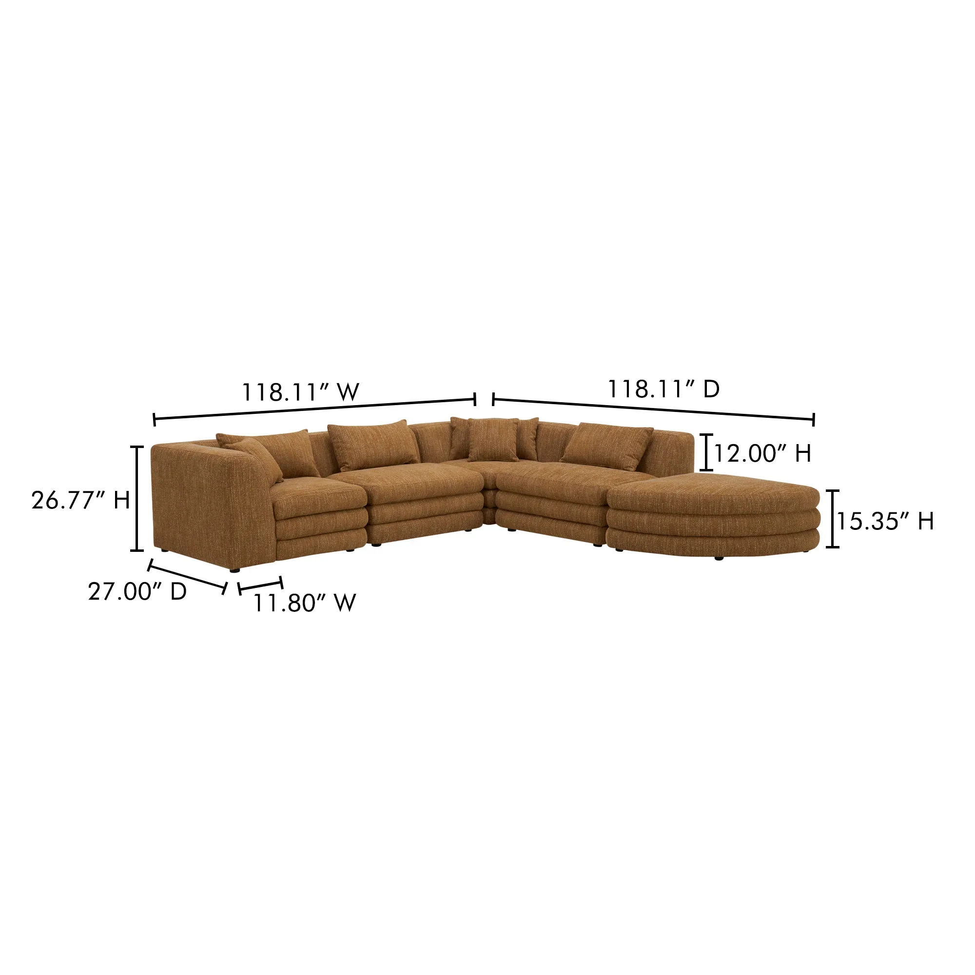 Retro-Chic Curvy Modular Lounging System