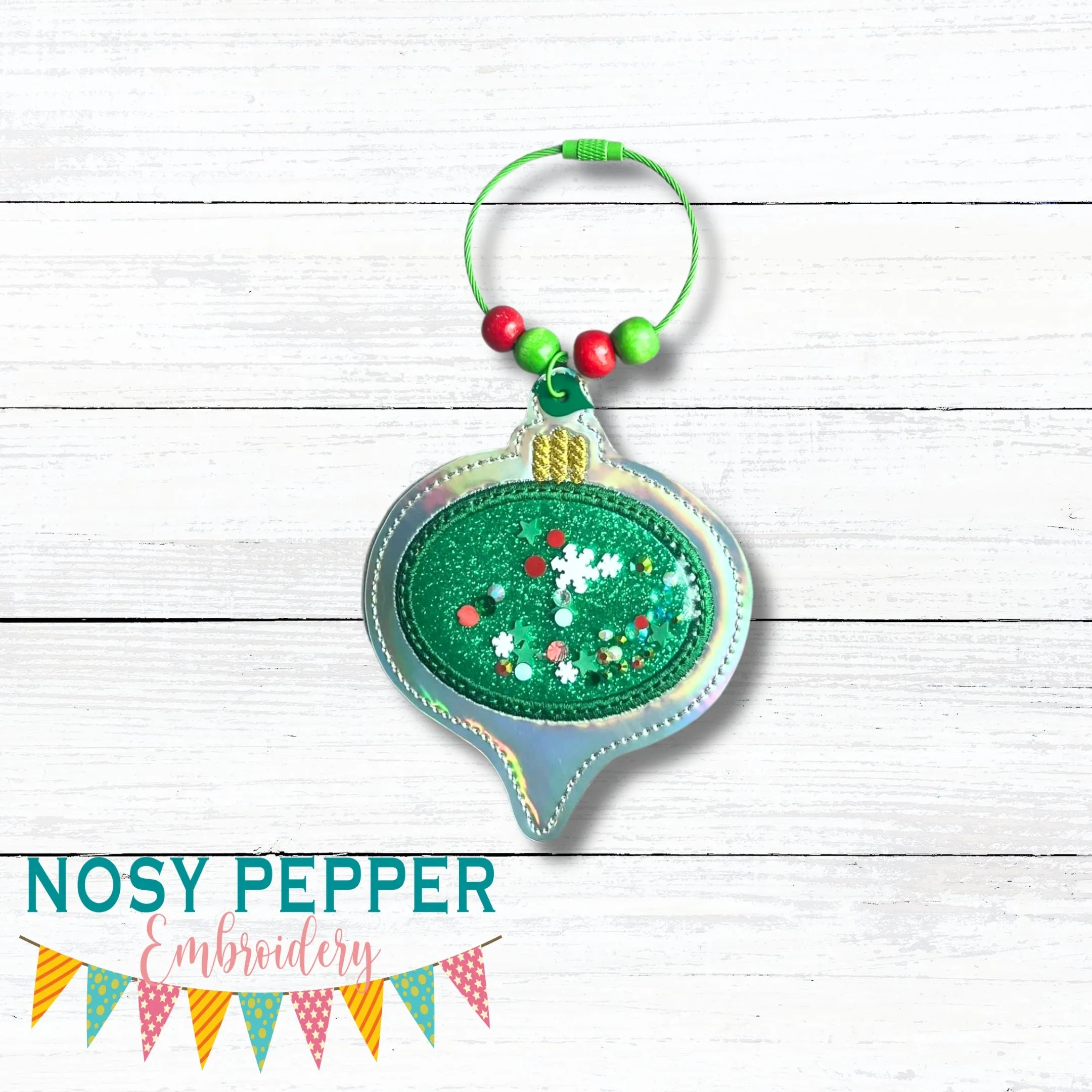 Retro Christmas Ornament applique shaker ornament/bookmark/bag tag machine embroidery file DIGITAL DOWNLOAD