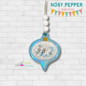 Retro Christmas Ornament applique shaker ornament/bookmark/bag tag machine embroidery file DIGITAL DOWNLOAD