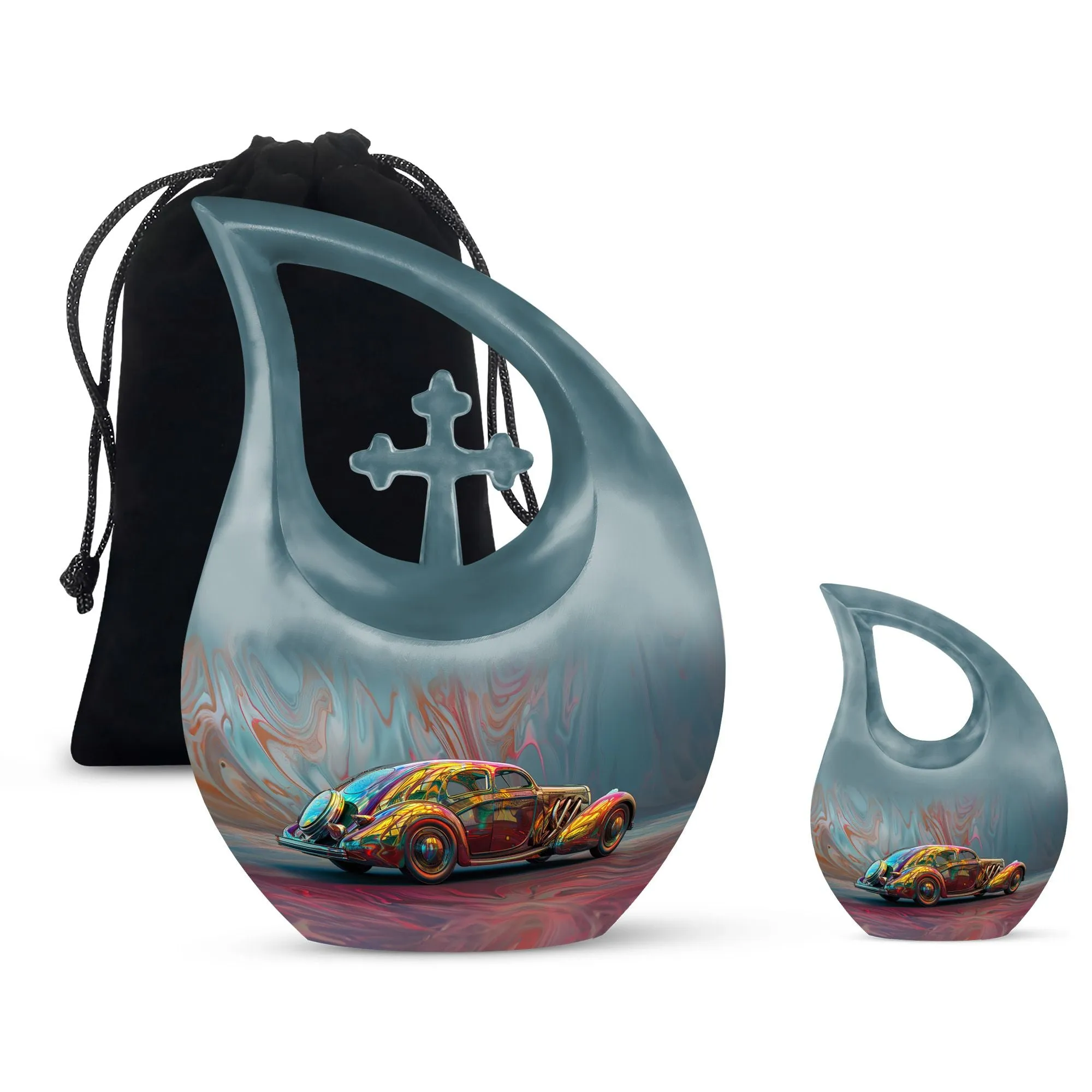 Retro Chrome Biodegradable Keepsake Ultimate Memorial Urn