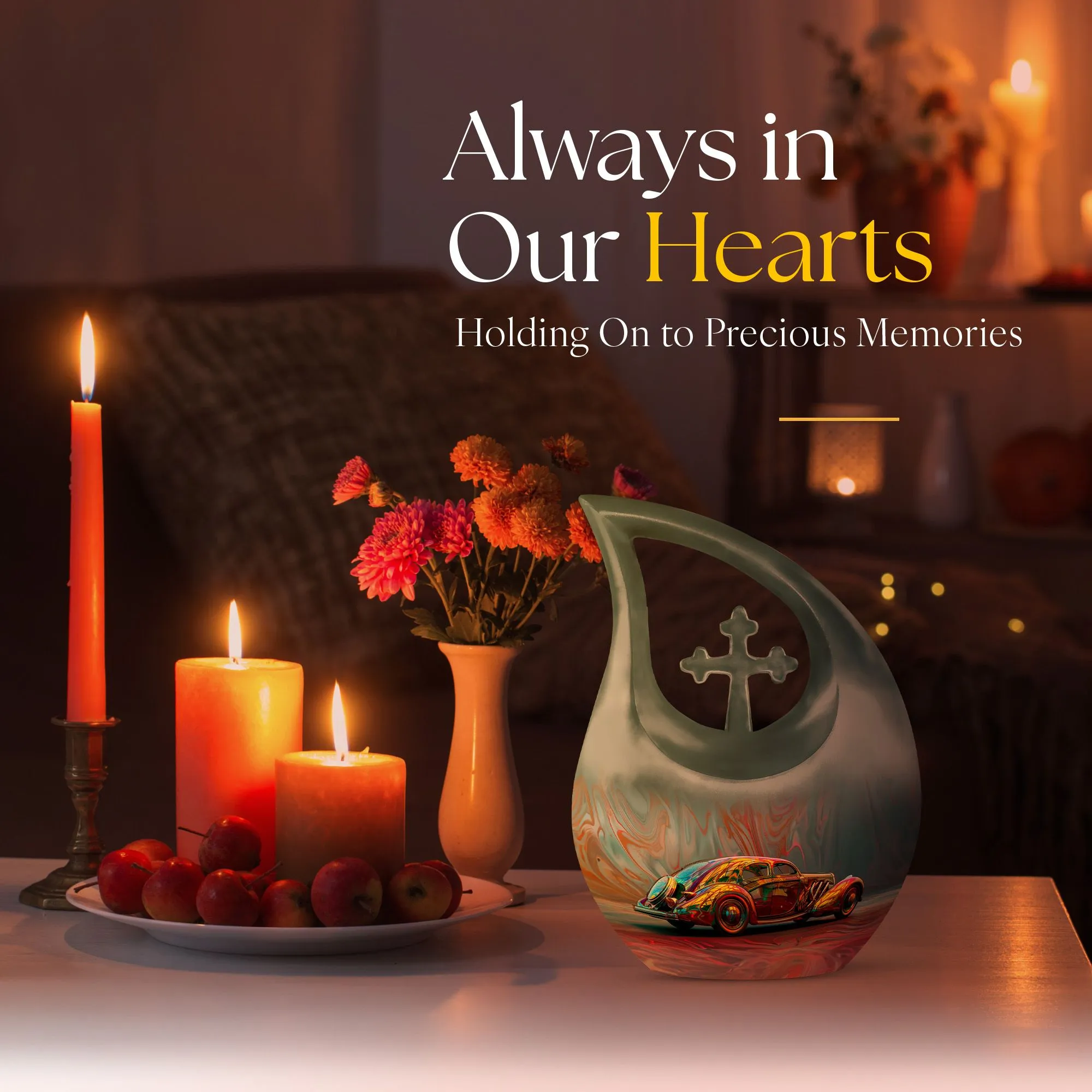 Retro Chrome Biodegradable Keepsake Ultimate Memorial Urn