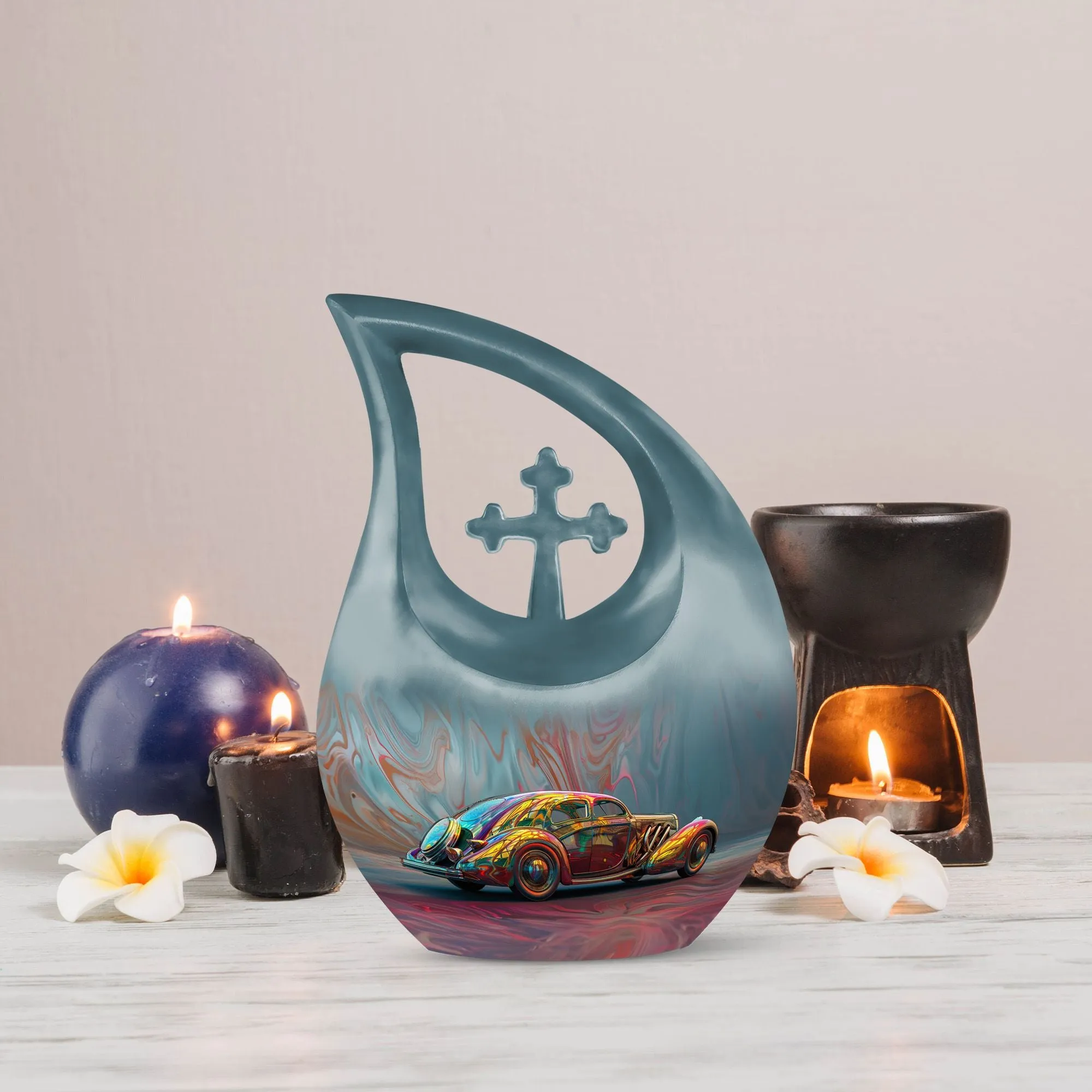 Retro Chrome Biodegradable Keepsake Ultimate Memorial Urn
