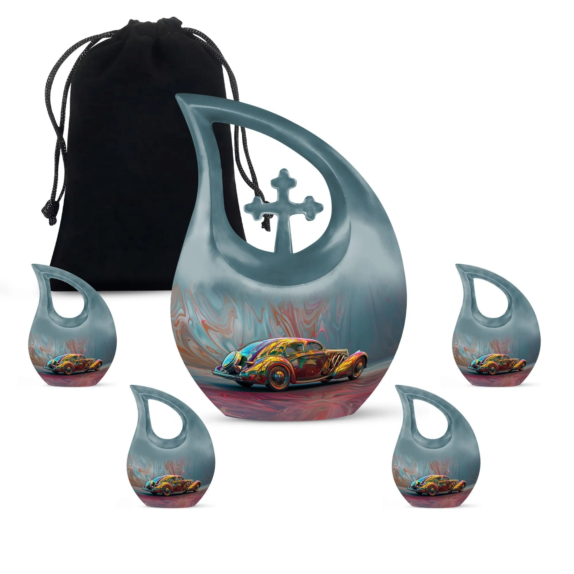 Retro Chrome Biodegradable Keepsake Ultimate Memorial Urn