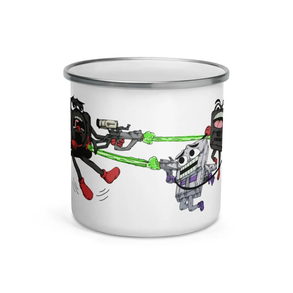 Retro Console Wars - Genesis 1 & 2 vs SNES Mini Enamel Mug