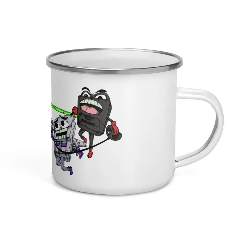 Retro Console Wars - Genesis 1 & 2 vs SNES Mini Enamel Mug