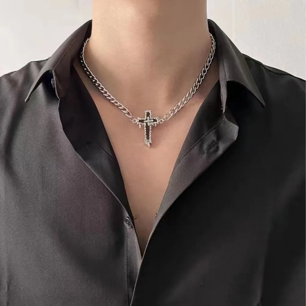 Retro Cross Titanium Steel Necklace
