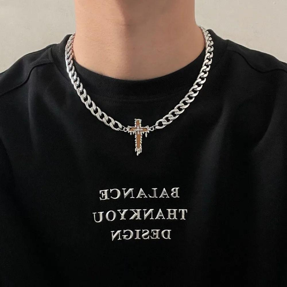 Retro Cross Titanium Steel Necklace