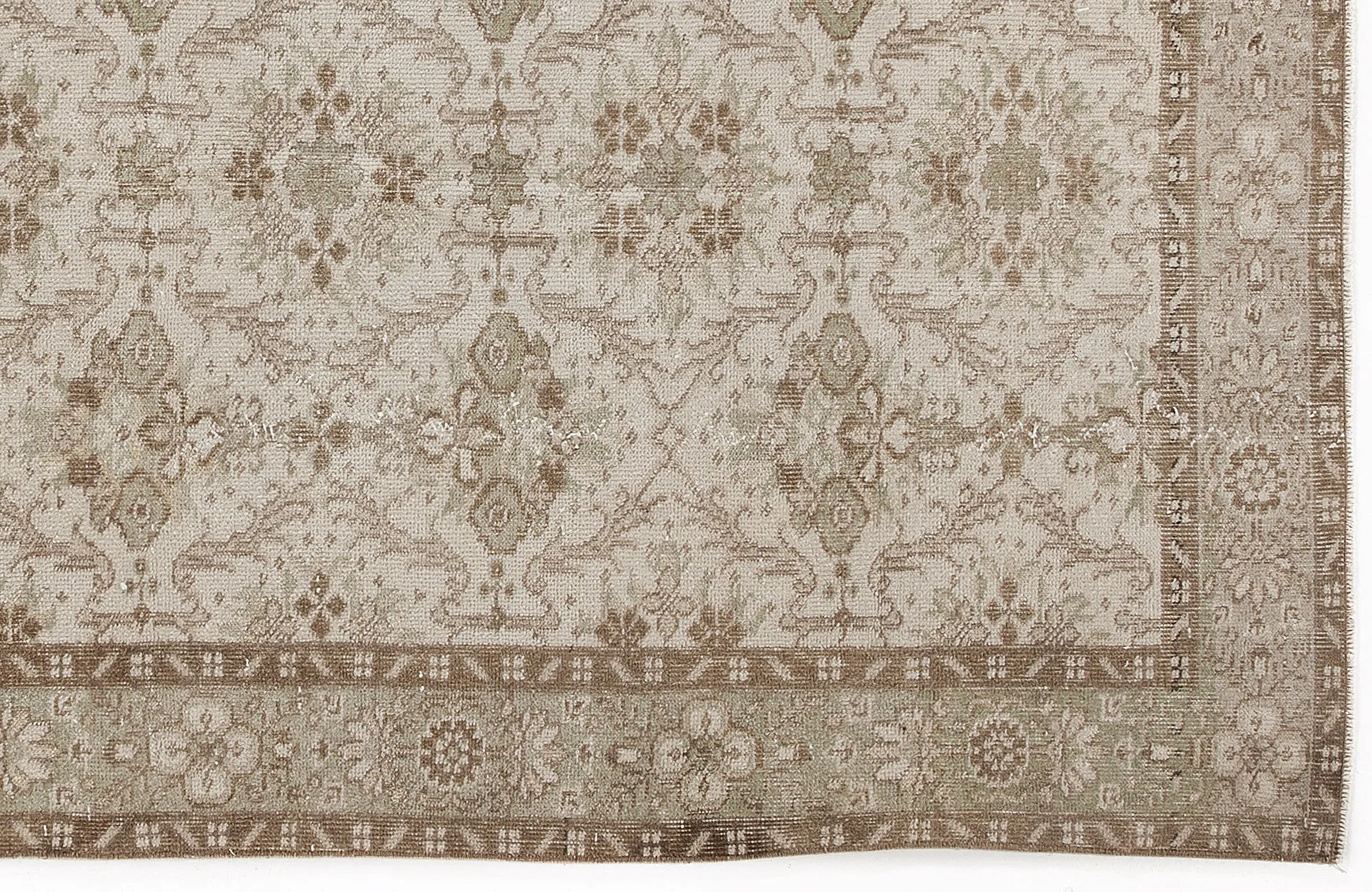 Retro Design Beige Over Dyed Vintage Rug 4'10'' x 8'2'' ft 147 x 248 cm