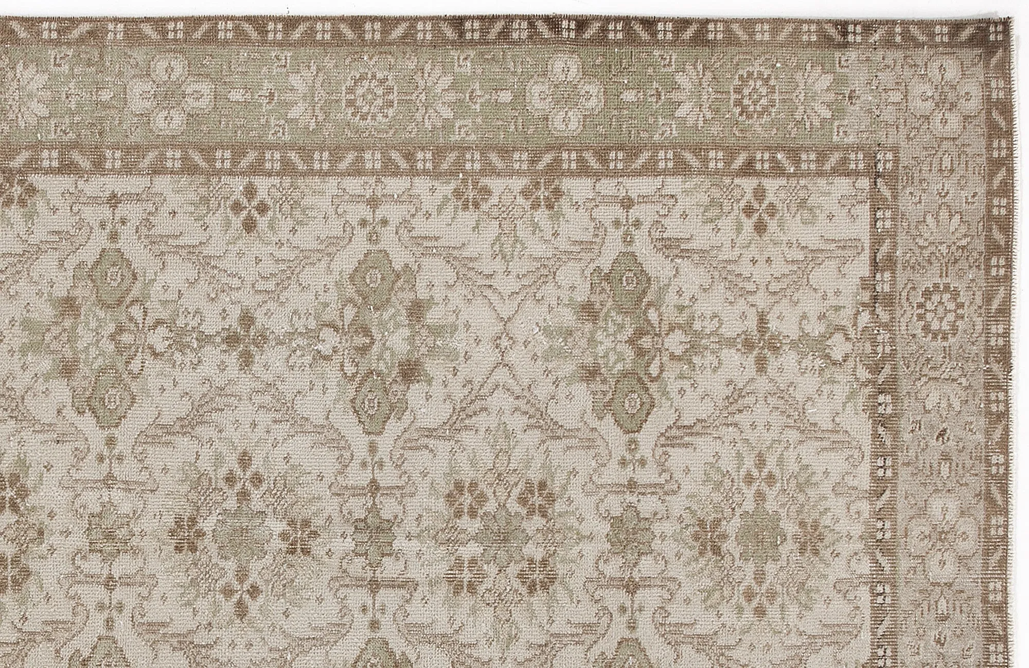 Retro Design Beige Over Dyed Vintage Rug 4'10'' x 8'2'' ft 147 x 248 cm