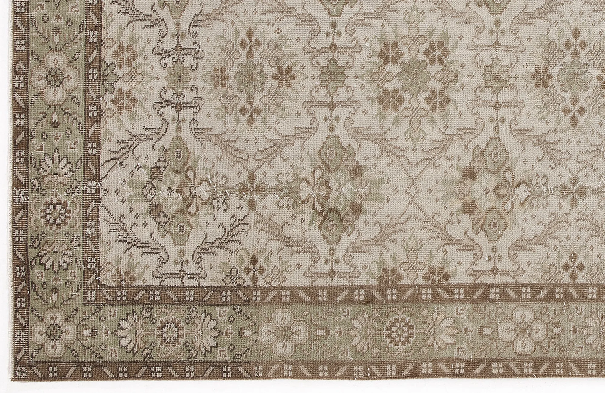 Retro Design Beige Over Dyed Vintage Rug 4'10'' x 8'2'' ft 147 x 248 cm