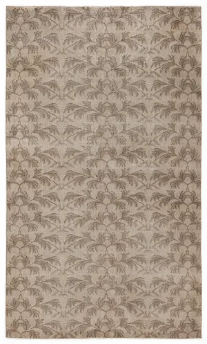 Retro Design Beige Over Dyed Vintage Rug 4'10'' x 8'4'' ft 148 x 253 cm