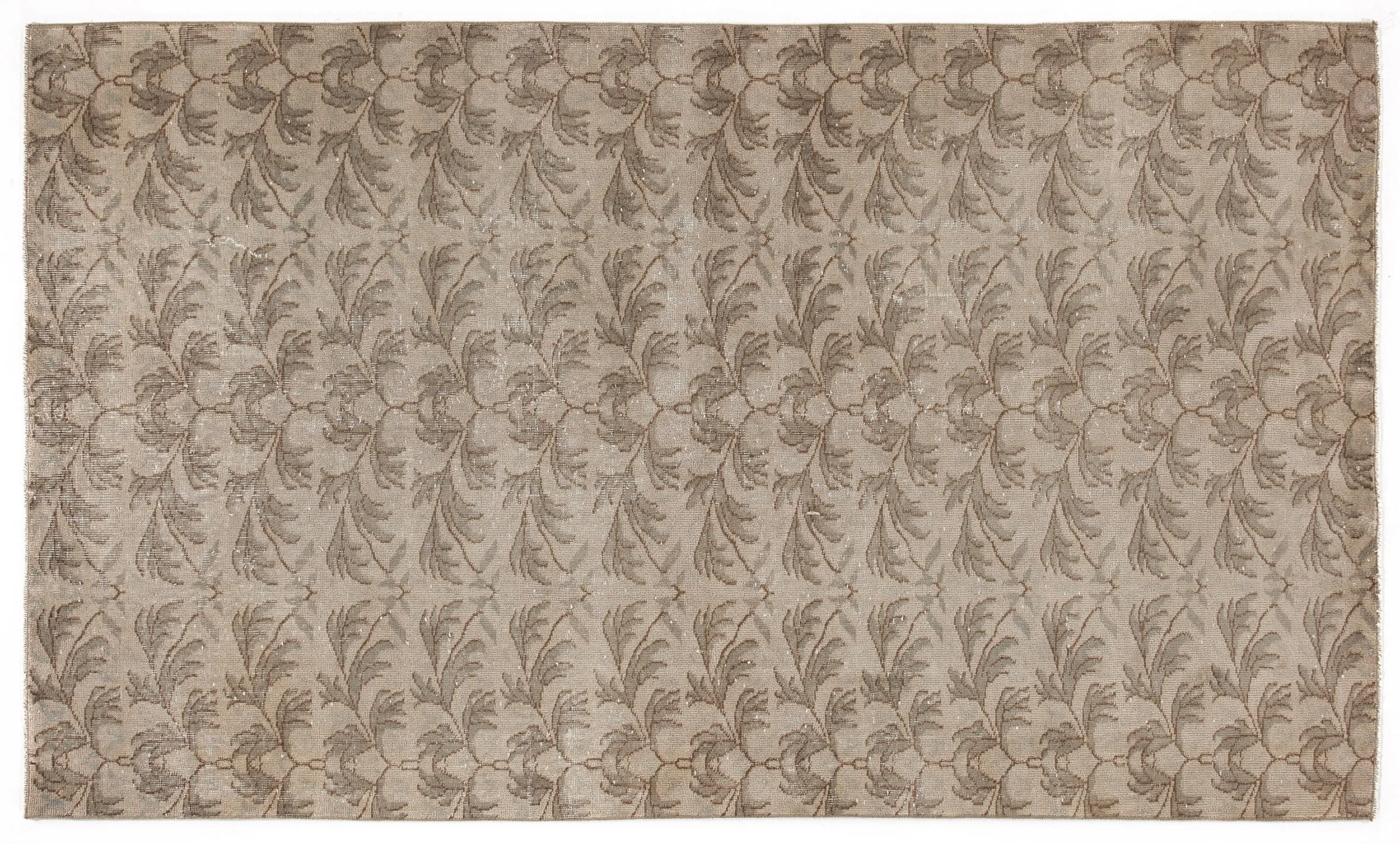 Retro Design Beige Over Dyed Vintage Rug 4'10'' x 8'4'' ft 148 x 253 cm