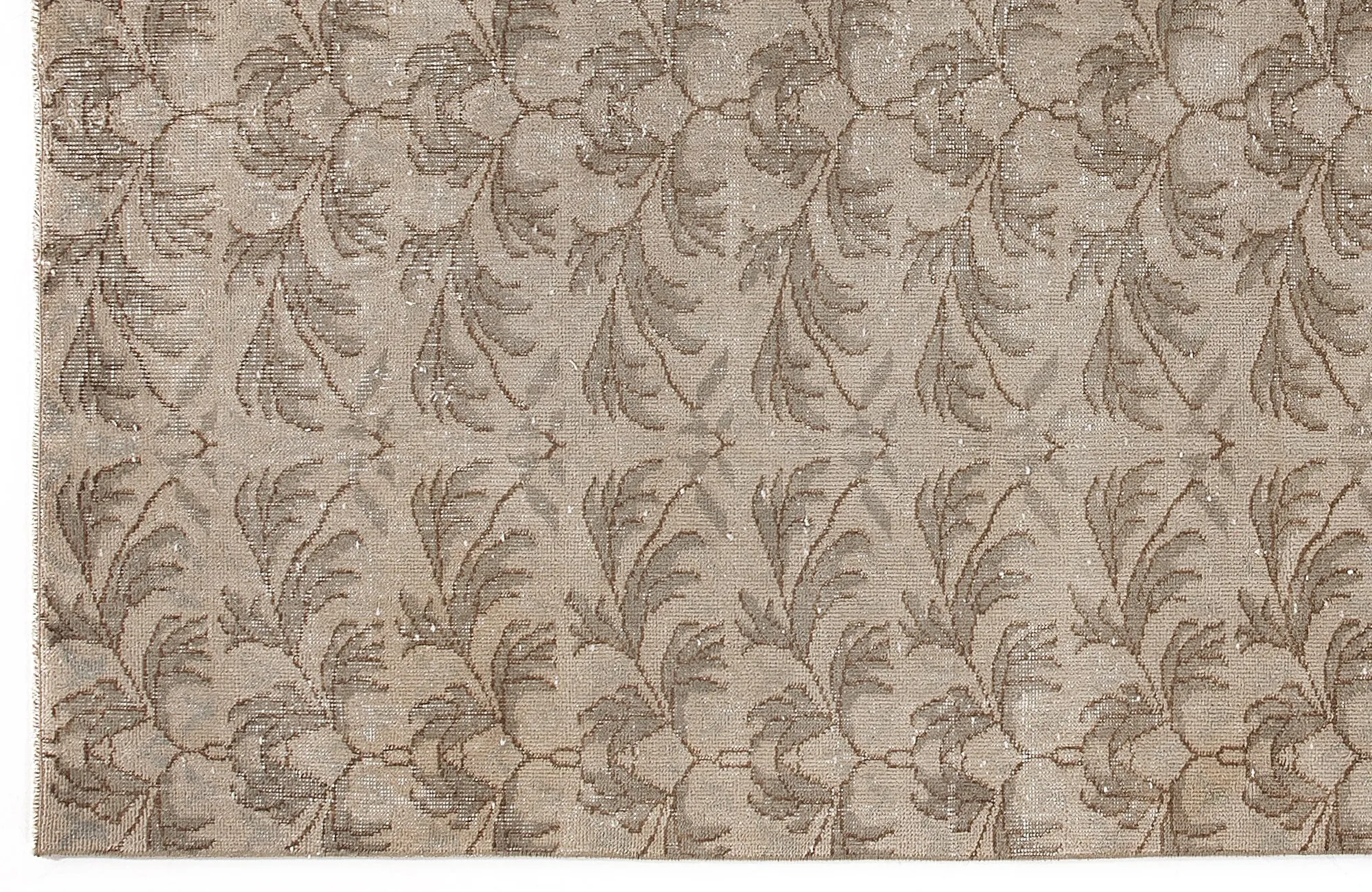 Retro Design Beige Over Dyed Vintage Rug 4'10'' x 8'4'' ft 148 x 253 cm