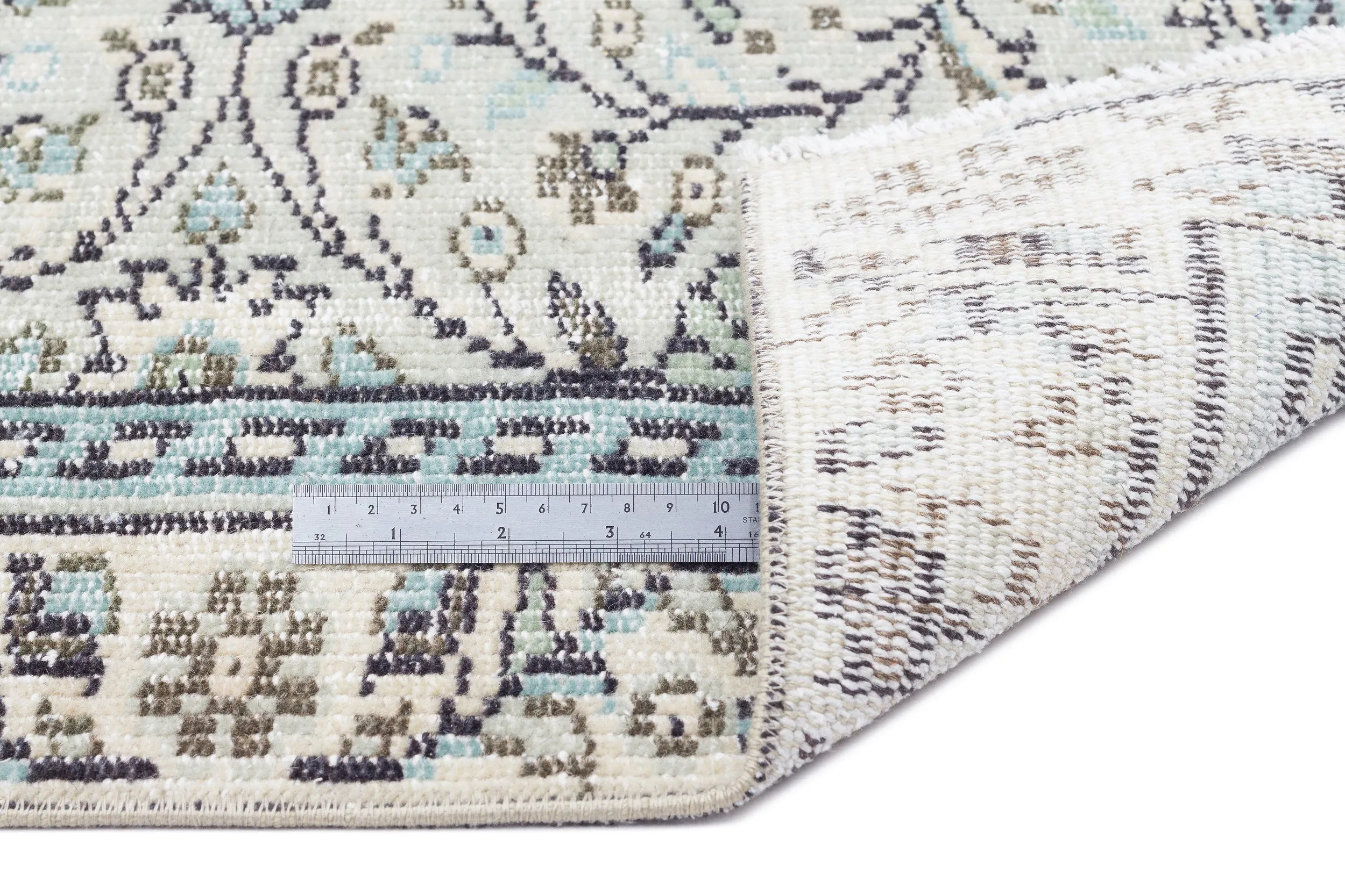 Retro Design Beige Over Dyed Vintage Rug 4'9'' x 7'8'' ft 144 x 233 cm