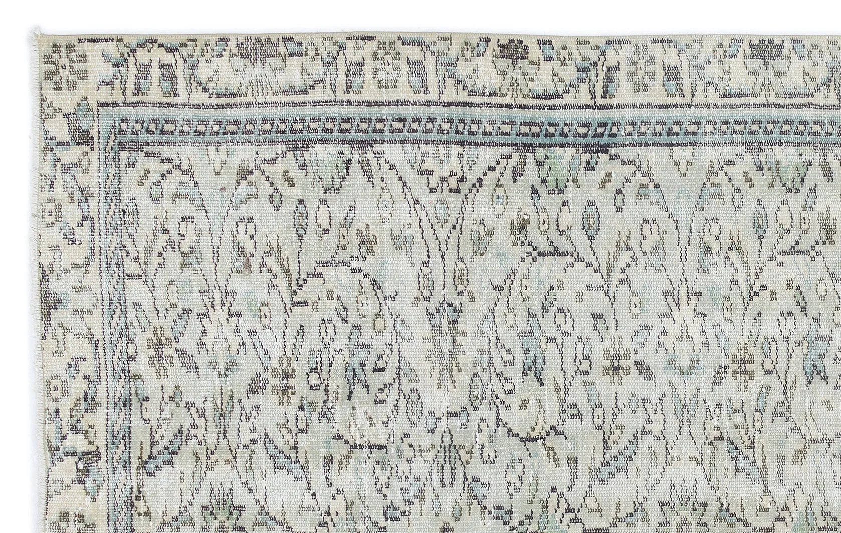Retro Design Beige Over Dyed Vintage Rug 4'9'' x 7'8'' ft 144 x 233 cm