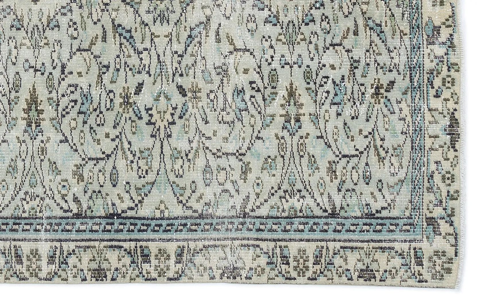 Retro Design Beige Over Dyed Vintage Rug 4'9'' x 7'8'' ft 144 x 233 cm