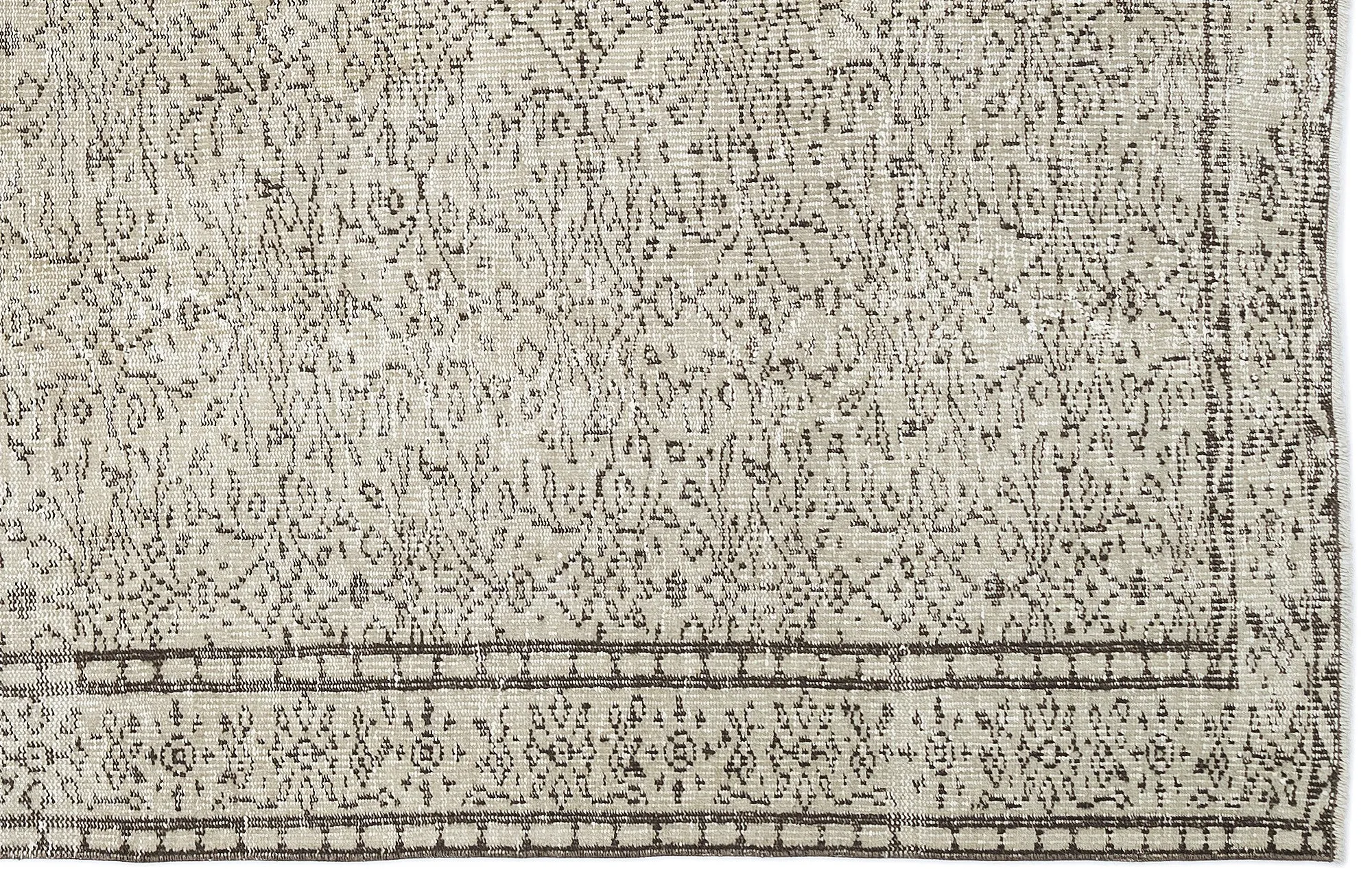 Retro Design Beige Over Dyed Vintage Rug 5'11'' x 8'10'' ft 180 x 268 cm