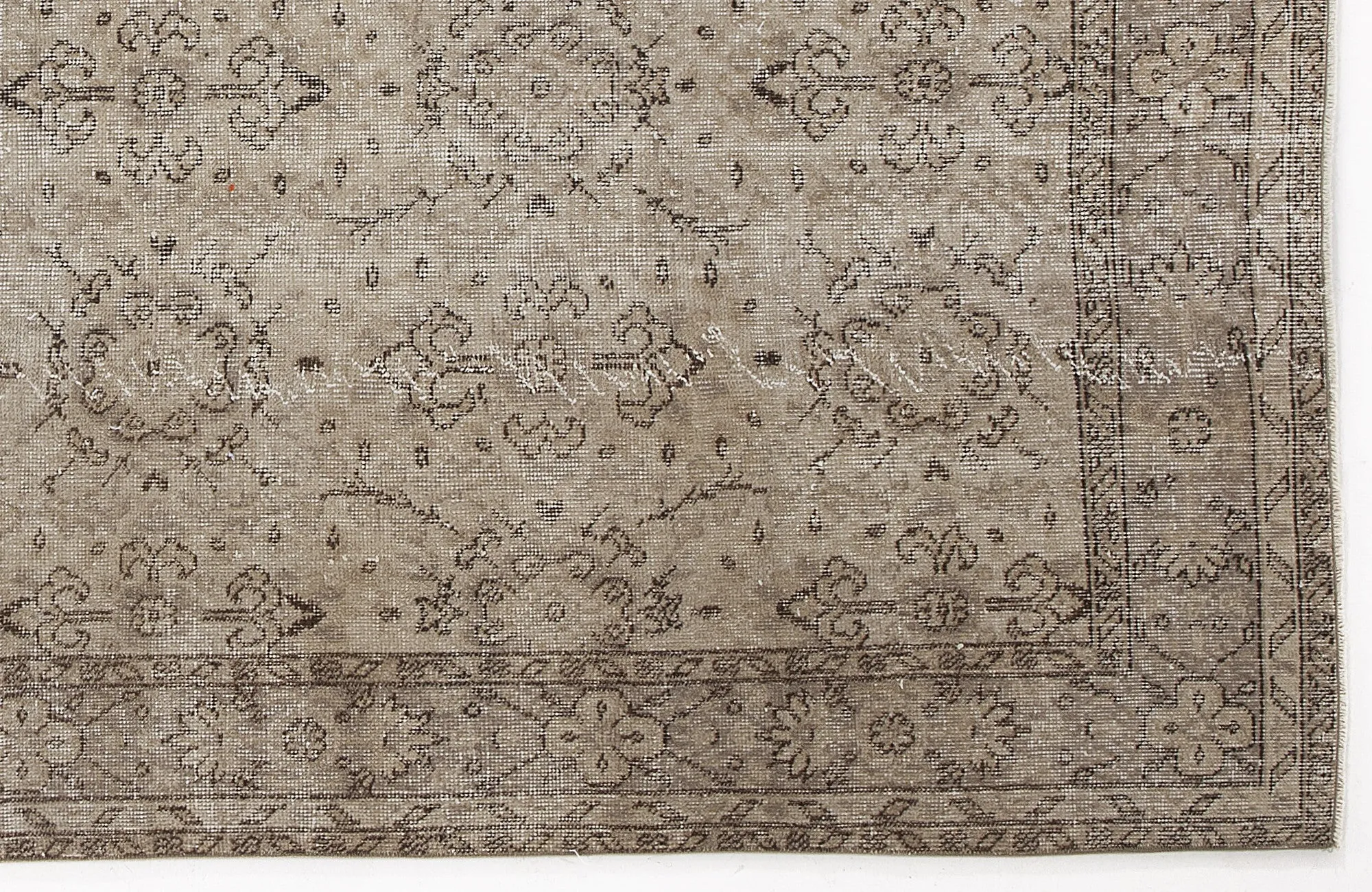 Retro Design Beige Over Dyed Vintage Rug 5'2'' x 8'6'' ft 157 x 260 cm