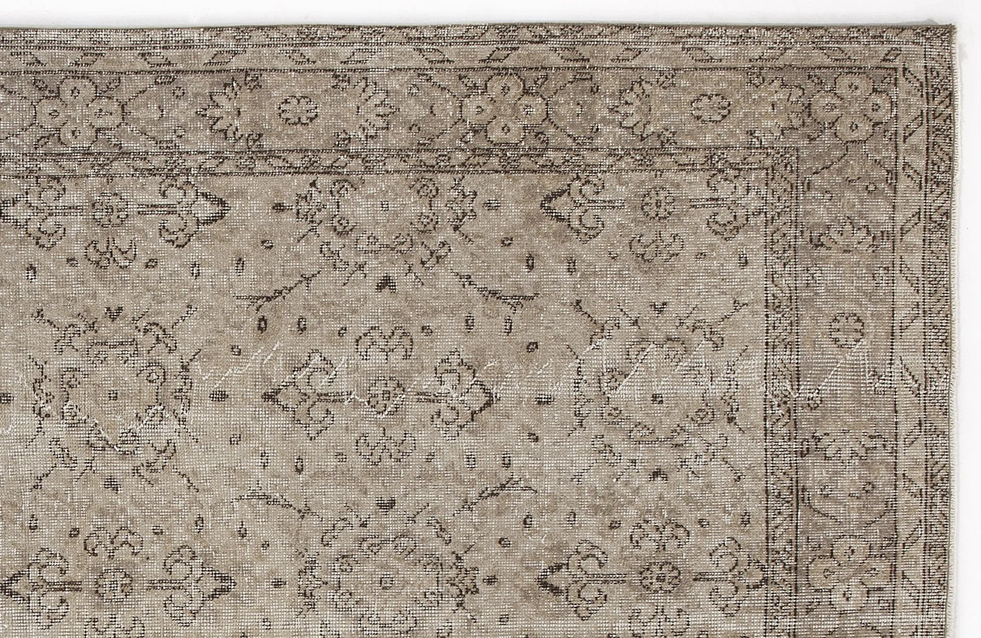 Retro Design Beige Over Dyed Vintage Rug 5'2'' x 8'6'' ft 157 x 260 cm