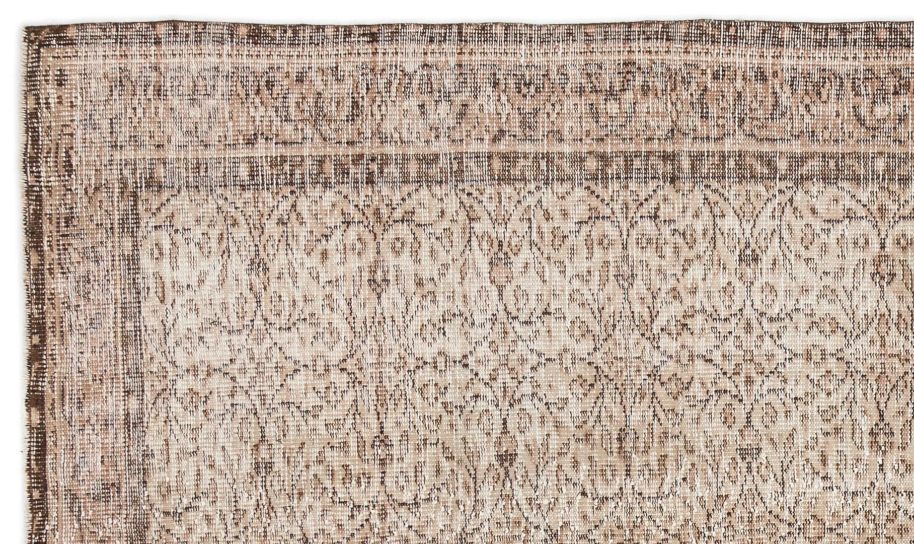 Retro Design Beige Over Dyed Vintage Rug 5'3'' x 8'10'' ft 161 x 270 cm
