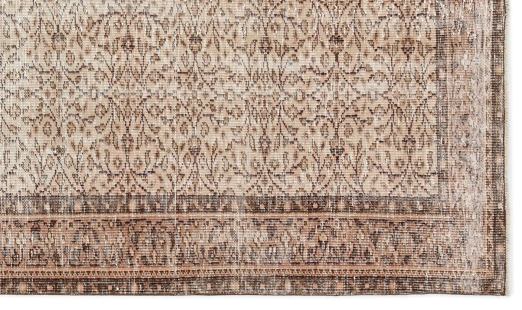 Retro Design Beige Over Dyed Vintage Rug 5'3'' x 8'10'' ft 161 x 270 cm