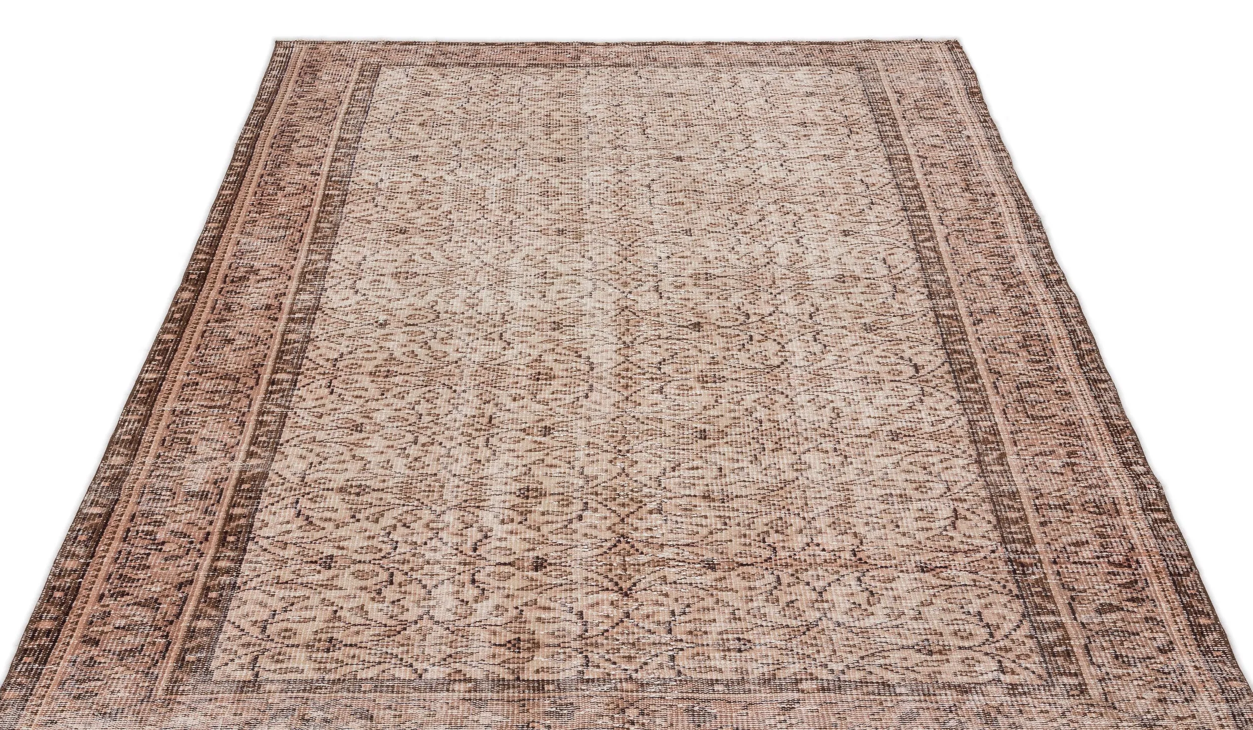 Retro Design Beige Over Dyed Vintage Rug 5'3'' x 8'10'' ft 161 x 270 cm