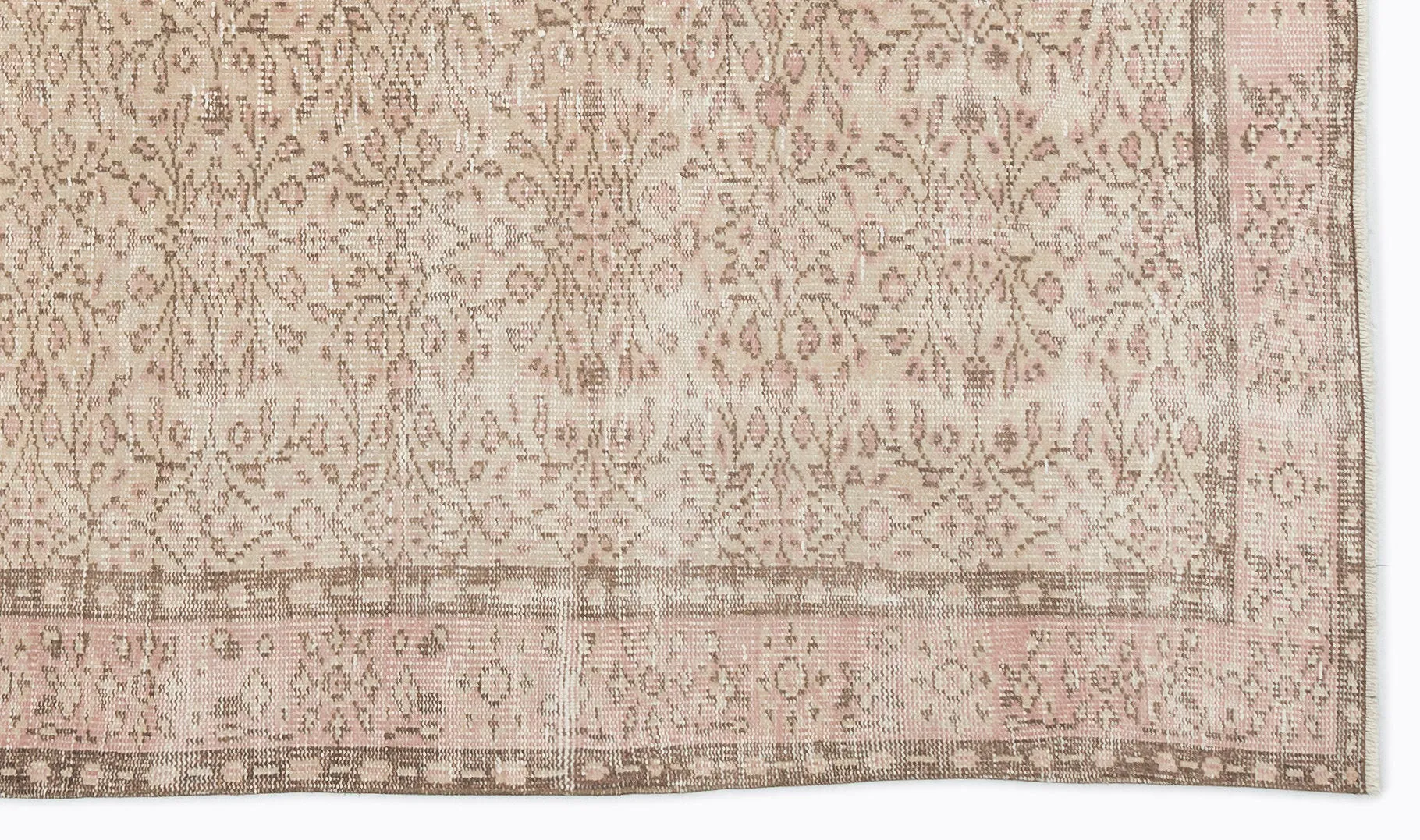 Retro Design Beige Over Dyed Vintage Rug 5'3'' x 8'8'' ft 160 x 265 cm