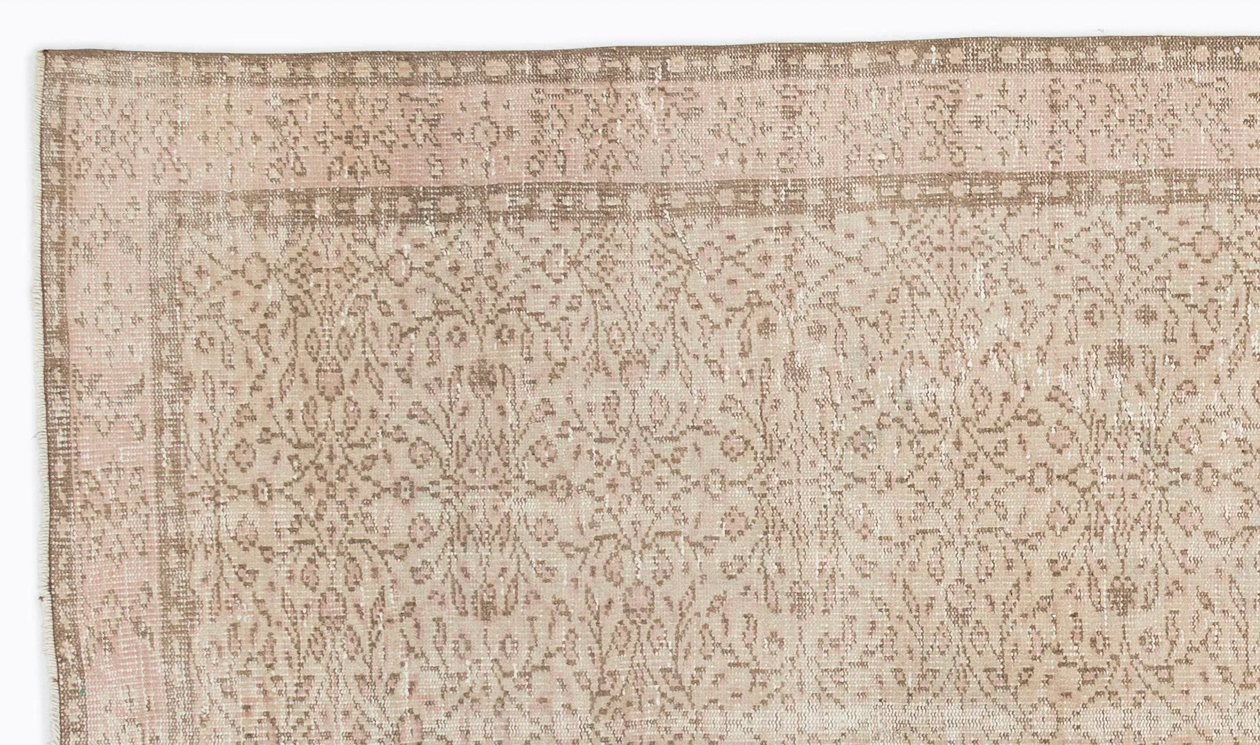 Retro Design Beige Over Dyed Vintage Rug 5'3'' x 8'8'' ft 160 x 265 cm